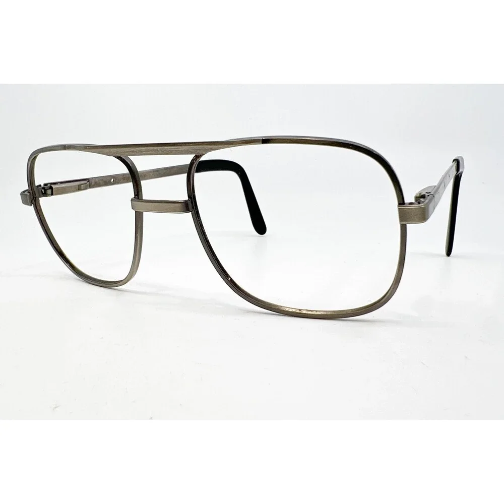 Titmus Eyeglass Frames Mens Gray Aviator Double Bridge Z87 Metal 56-16-145